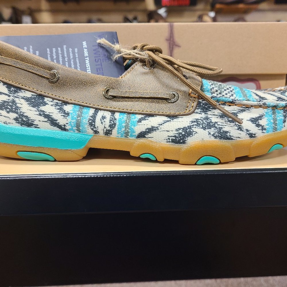 NIB Twisted X Women’s Boat Shoe Driving Moc Multicolor